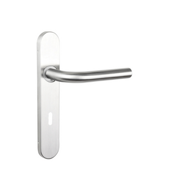 Oristano door handle stainless steel with rounded shield SL56