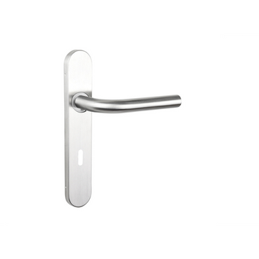 Oristano door handle stainless steel with rounded shield SL72