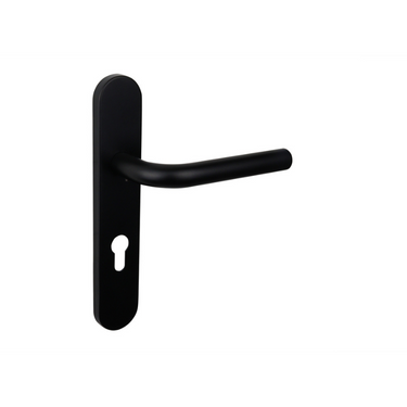 Oristano door handle black with rounded shield PC72