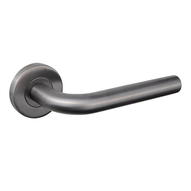 Oristano door handle Gun Metal PVD coated with round rose