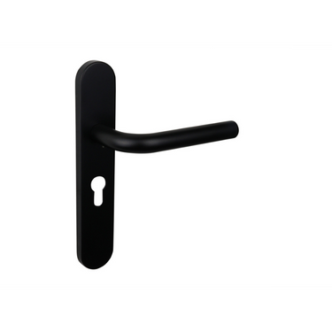 Oristano door handle black with rounded shield PC55
