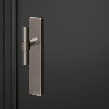 Pesaro door handle stainless steel with rectangular shield