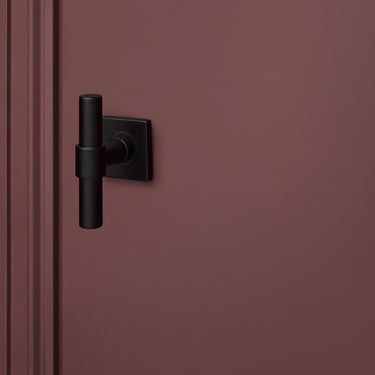 Pesaro door handle black with square rosette