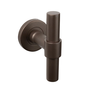 Pesaro door handle bronze with round rose