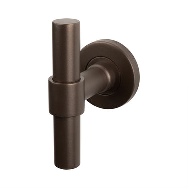 Pesaro door handle bronze with round rose