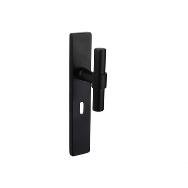 Pesaro door handle black with rectangular shield SL56