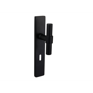 Pesaro door handle black with rectangular shield SL72