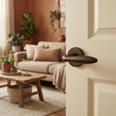 Pratona door handle bronze with round rosette