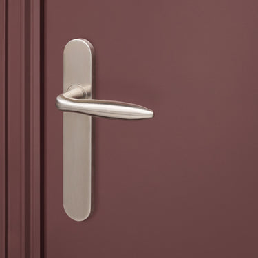 Pratona door handle stainless steel with rounded shield