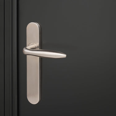 Pratona door handle stainless steel with rounded shield