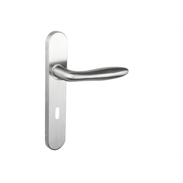Pratona door handle stainless steel with rounded shield SL72