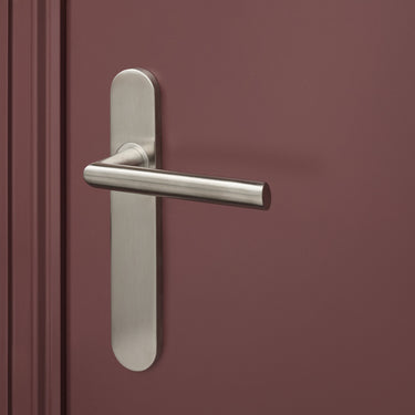 Ragusa door handle stainless steel with rounded shield