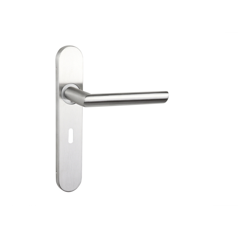 Kids Handle Rounded Ragusa door handle stainless steel with rounded shield SL56 – Lavuzo