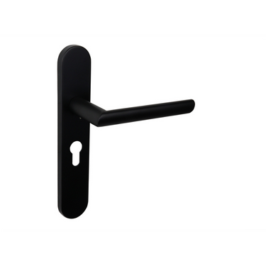 Ragusa door handle black with rounded shield PC55