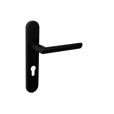 Ragusa door handle black with rounded shield PC72