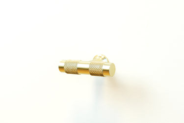 Cabinet knob T-model Ribbed Matte gold 50 mm