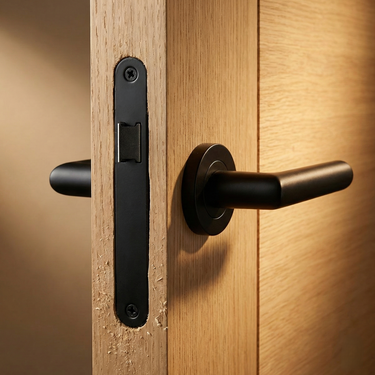 Barrel lock with black front plate