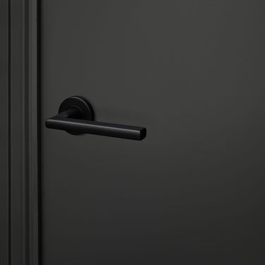 Teramo door handle black with round rosette