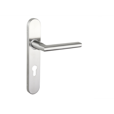 Teramo door handle stainless steel with rounded shield PC72