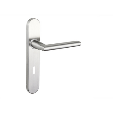 Teramo door handle stainless steel with rounded shield SL72