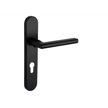 Teramo door handle black with rounded shield PC55