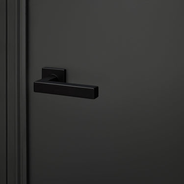 Viterbo door handle black with square rosette
