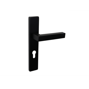 Viterbo door handle black with rectangular shield PC72
