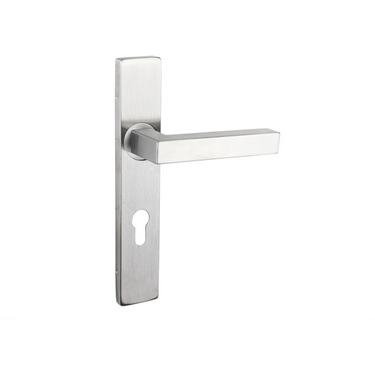 Viterbo door handle stainless steel with rectangular shield PC72