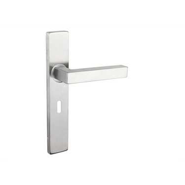 Viterbo door handle stainless steel with rectangular shield SL56