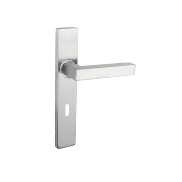 Viterbo door handle stainless steel with rectangular shield SL72