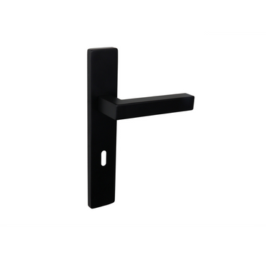Viterbo door handle black with rectangular shield SL72