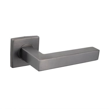 Viterbo Door Handle Gun Metal PVD Coated with Square Rose