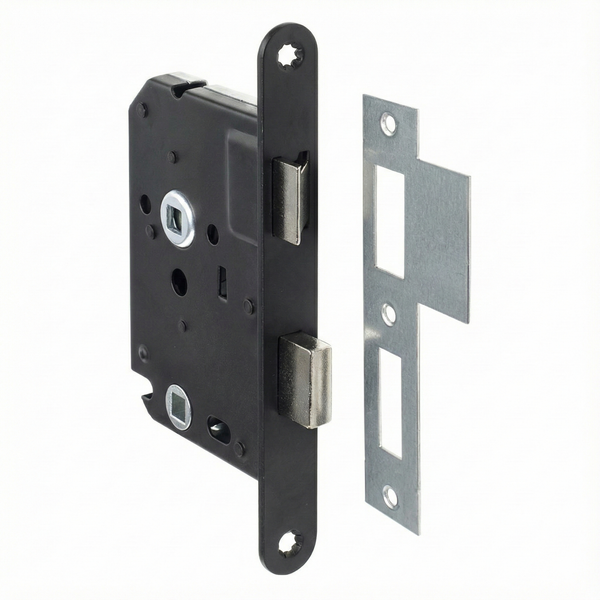 WC bathroom lock WC63/8 with black front plate