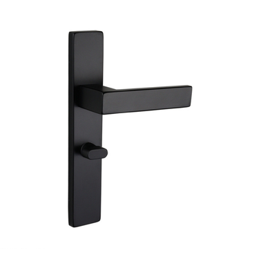 Imperio door handle black with rectangular shield WC63/8 bathroom lock