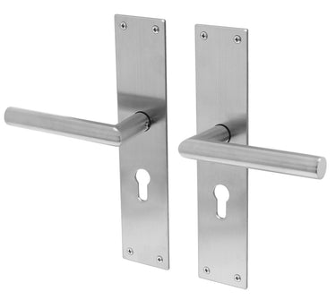 Nuoro door handle stainless steel - Door handle on shield PC55