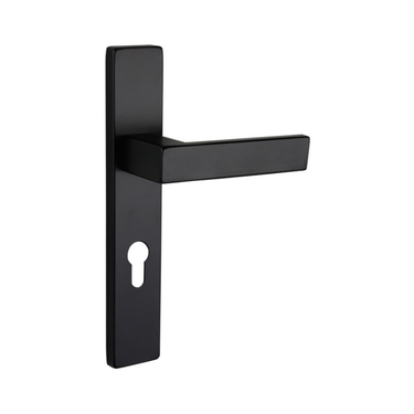 Imperio door handle black with rectangular shield PC72