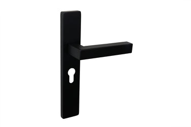 Viterbo door handle black with rectangular shield PC55
